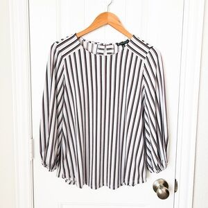 Adrianna Papell Stripe Blouse Size Small